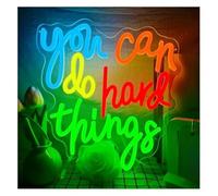 DUEYUU lumière au néon Décoration lumineuse au néon «Vous pouvez faire des choses difficiles» pour enseigne pour décoration 30 x cm