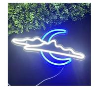 DUEYUU lumière au néon Décoration murale en forme de nuage et lune, néon pour chambre à coucher, 22 cm x 40