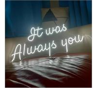 DUEYUU lumière au néon Décoration murale nocturne « C'était toujours toi » pour chambre, salon, bar, fête, mariage