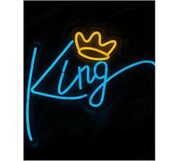 DUEYUU lumière au néon Enseigne lumineuse néon couronne LED décorative pour fête d'anniversaire 45×33cm