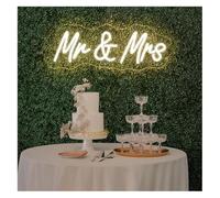 DUEYUU lumière au néon Enseigne lumineuse néon Mr & Mrs à intensité variable, idéale pour mariage, chambre, fiançailles ou vacances Parfaite(C)