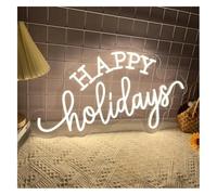 DUEYUU lumière au néon Joyeuses fêtes ! Enseignes lumineuses au néon pour bars, restaurants, hôtels, boutiques, clubs et chambres(50x29cm)