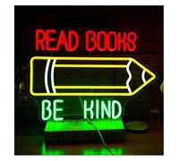 DUEYUU lumière au néon Lampe lumineuse néon « Lire un livre, être gentil » pour salle d'étude, bibliothèque, de lecture, chambre d'enfant(40X30cm)