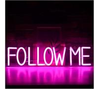 DUEYUU lumière au néon Lettres colorées Intérieur Luminaires Néon Suivez-moi, Signes Pour Décoration De Mariage Chambre À Coucher