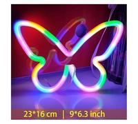 DUEYUU lumière au néon Lettres colorées Intérieur Luminaires Néon Veilleuse Signe Papillon Lampe Au Salon Barre Décoration(1)