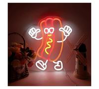 DUEYUU lumière au néon Panneaux de danse hot-dog pour enseigne au néon LED comme geste pour 37x31cm