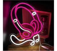 DUEYUU lumière au néon Pour LED néon signe Studio De Musique Pour Led Néon, Casque Signe Décoration Murale Accessoire 30.5cm×38cm
