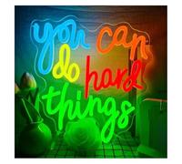 DUEYUU lumière au néon Tu peux surmonter l’impossible - Enseigne néon murale. Lumière pour chambre studio bureau salle de pour classe. 30x30cm