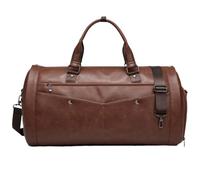 Duffel Bag Sac de sport convertible en similicuir imperméable avec compartiment à chaussures 48,3 cm, Bruin, 50*28*30cm