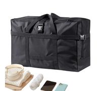 Duffel Grande capacité pliable avec poignée de transport pour le w nd et les nuits,dans les armoires, les étagères, les vêtements, les couvertures, les chaussures, Noir , L, Voir description