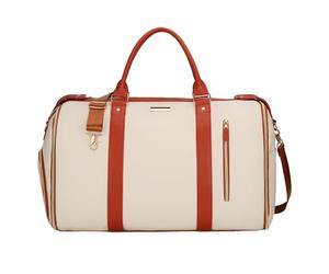 Duffel Sacs - PU Polyster Sports Duffels | Sac De Voyage Imperméable avec Compartiments Et Sangles Séparés | Contrat De Fin de Semaine pour Femmes Et Hommes | Sac De Voyage De Stockage, Blanc,
