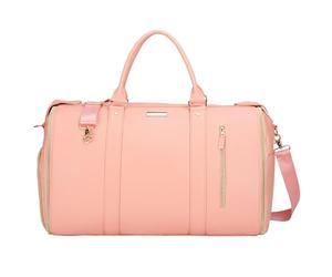 Duffel Sacs - PU Polyster Sports Duffels | Sac De Voyage Imperméable avec Compartiments Et Sangles Séparés | Contrat De Fin de Semaine pour Femmes Et Hommes | Sac De Voyage De Stockage, Rose,