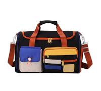 Duffle Bag Femmes Hommes Sac De Sport,EntraîNement Bag avec Compartiment De Chaussures Et Poche Humide,ImperméAble Sac De Week-End (Noir)