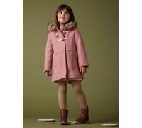 VERTBAUDET Duffle-coat à capuche en drap de laine fille fermé par brandebourgs blush 5A
