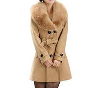 Duffle Coat en Laine Femme Manteau Fausse Fourrure Fausse Fourrure Hiver Solde Femmes Veste Long Trench Classique Outwear Overdose