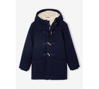 Duffle-coat garçon en drap de laine doublé sherpa marine 8A