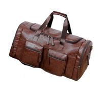 Duffle Sac de voyage portable en cuir PU grande capacité pour homme pour w nd pour petit ami, père, mari, voyage, w nd, gym, travail, affaires, marron, Consulte la descripción, Voir