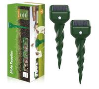 Dufuso Anti Taupe Solaire, Lot de 2 Répulsif Taupe Vibration et Ultrasons, Efficace Contre Les Taupes, Les Campagnols, Les Souris, Les Serpent, Ainsi Que Les Rongeurs de Jardin