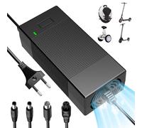 Dufuso Chargeur Trotinette Electrique Universel, 42V 3A Chargeur Hoverboard avec 4 Connecteurs, pour Toutes Les Batteries Lithium de 36V, Charge Rapide, Compatible avec Ninebot, Xiaomi