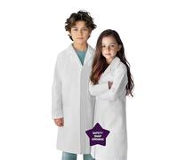 Duggy Dee Blouse de Laboratoire pour Enfants, garçons et Filles, Unisexe, Poches à la Hanche et à la Poitrine, Boutons-Pression cachés, Tailles de 6 à 14 Ans