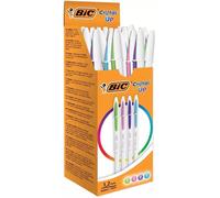 BIC Stylos-bille Cristal Up – Pointe moyenne 1,2 mm – 4 couleurs assorties – 20 unités