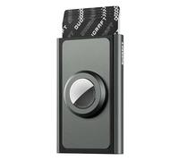 DUGRAFT Porte-cartes de crédit Airtag Pop Up Wallet RFID fin en métal pour 5 à 8 cartes, gris space, Minimaliste