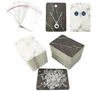 DUGYIRS 200 Pièces Cartes D'affichage de Boucles D'oreilles Porte-Cartes D'affichage en Papier Kraft pour Emballage Colliers Boucles d'oreilles Affichage de Bijoux (Noir,Blanc)