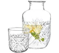 DUHALINE Crystal Ensemble de 2 carafes et verres de chevet en cristal avec pichet et gobelet, 525 ml