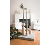 DUHALINE Lot de 3 bougeoirs en Bois, bougeoirs rustiques Faits à la Main, bougeoirs en Bois, décoration de Table Console, bougeoirs de Luxe pour cheminée