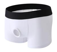 DUHENWU Boxer pour homme avec ouverture pour pénis, sous-vêtements transparents érotiques, sous-vêtements ouverts rétro, sous-vêtements sissy, lingerie sexy, sous-vêtements taille basse, shorts