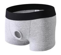 DUHENWU Boxer pour homme avec trou pour pénis - Effet mouillé - Sous-vêtements ouverts - Sous-vêtements extensibles - Sous-vêtements courts - Sous-vêtements taille basse - Sous-vêtements sexy gay, O