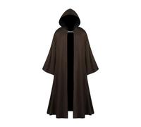 DUHENWU Cape à capuche pour homme - Cape à capuche - Costume de cosplay rétro viking - Cape de vampire pour Halloween, carnaval, fête, costume médiéval, O Café., taille unique