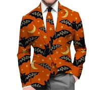 DUHENWU Costume d'Halloween pour homme - Veste de citrouille - Loisirs - Élégante - Coupe droite - Blazer funky - Manteau avec boutons - Veste à manches longues - Pour mariage et fête, O4 Blanc, S