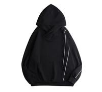 DUHENWU Ninja Sweat à capuche pour homme - Pull épais hip hop avec capuche - Pull à col roulé - Harajuku - Col châle - Vintage - Double col - Sweat à capuche surdimensionné en polaire - Streetwear,