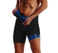DUHENWU Short de sauna pour homme - Pantalon de sudation pour le ventre - Legging de sport - Pantalon de sauna - Taille haute - Pantalon de compression extensible - Séchage rapide, O bleu., M
