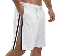 DUHENWU Short Reha Pants Men Side Open Jogging Pants With Zipper Reha Pants Elastic Waist Sports Pants Casual Leisure Pants With Pocket With Elastic Band Lightweight Summer Shorts, O blanc., XL