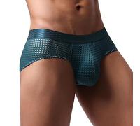 DUHENWU Slip doux pour homme - En maille respirante - Sexy - Transparent - Sous-vêtements taille basse - Séchage rapide - Boxer fin - Pour homme, O vert foncé, XL