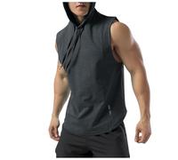 DUHENWU Sweat à capuche sans manches pour homme - Débardeur de sport - Séchage rapide - Sans manches - Léger - Gilet de fitness respirant - T-shirt d'entraînement - T-shirt de jogging - Gilet boxer