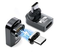 DuHeSin Lot de 2 adaptateurs magnétiques USB C 240 W à angle droit 24 broches avec USB4 40 Gbit/s 8K 60 Hz pour Thunderbolt 3/4, MacBook Pro/Air, Switch et autres appareils de type C