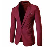 DUHGBNE Blazer décontracté pour homme - Coupe classique Oxford - Blazer d'automne et d'hiver - Plusieurs poches - Manches longues - Coupe ajustée - Pour mariage et affaires, bordeaux, XXXXXL