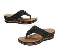 DUHGBNE sandales compensées femme Pantoufles de plage à talons inclinés pour femmes, pantoufles creuses décontractées, chauss sandales femme été taille 42 soldes marque