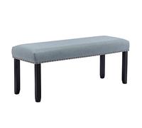 DUHOME Banc Banquette Design Classique, Banc de Couloir Rembourré avec Housse en Lin Pieds avec Pieds en Bois -pour Chambre Salle à Manger Salon Couloir Piano,Vert Clair