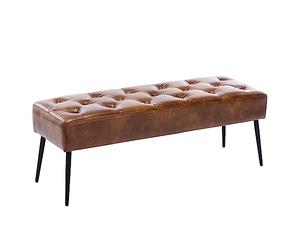 DUHOME Banc Bout de Lit avec Boutons Rembourré Banquette de Chaussures en PU pour Entrée Salon Couloir Chambre à Coucher, Brun