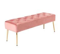 DUHOME Banc Bout de Lit avec Boutons Rembourré Banquette de Chaussures en Velours pour Entrée Salon Couloir Chambre à Coucher, Rose