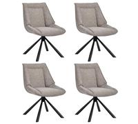 DUHOME Chaise à Manger Lot de 4 Fauteuil en Tissu Chenille Siège Pivotant 180° Réinitialisation Automatique pour Cusine Chambre Salon Bureau, Gris