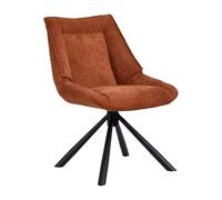 DUHOME Chaise à Manger Pivotant 180° Fauteuil en Tissu Chenille Siège Réinitialisation Automatique pour Cusine Chambre Salon Bureau, Orange