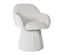 DUHOME Chaise de Salle à Manger Pivotante à 360 Degrés Fauteuil Lounge Moderne Chaise Rembourrée pour Salon Chambre Cuisine Bureau (Blanc, Velours Côtelé)