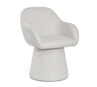 DUHOME Chaise de Salle à Manger Pivotante à 360 Degrés Fauteuil Lounge Moderne Chaise Rembourrée pour Salon Chambre Cuisine Bureau (Beige, Lin)