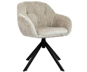 DUHOME Fauteuil Lounge avec Accoudoirs Fauteuil de Coiffeuse en Tissu Chenille Chaise de Salle à Manger Siège Pivotant à 360°, Kaki
