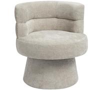 DUHOME Fauteuil Pivotant Design Moderne Chaise en Chenille avec Dossier Incurvé Fauteuil Confortable Rembourré pour Salon Chambre Bureau (Beige)